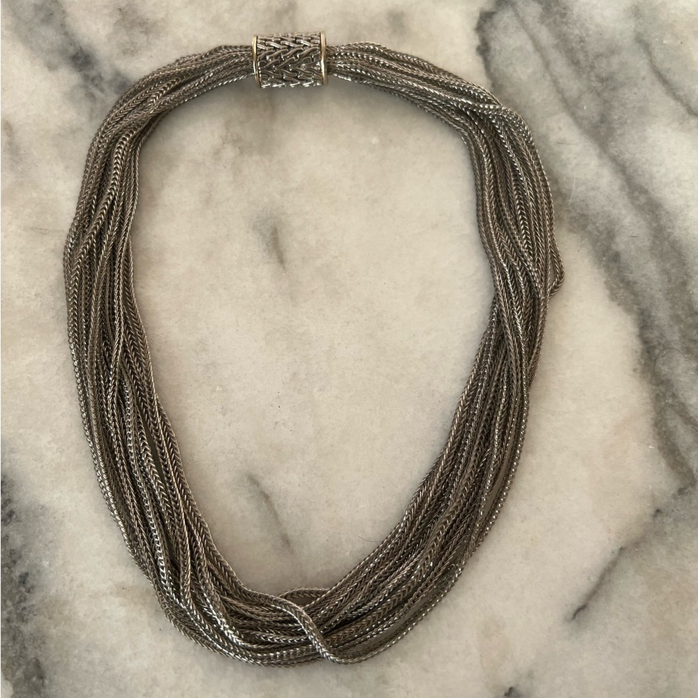 Elegant Silver Multi-Strand Necklace
